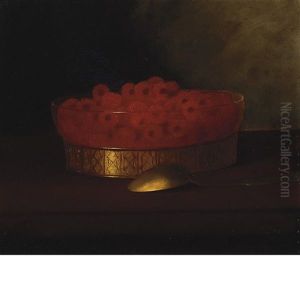 Still Life Of Raspberries In A Bowl With A Spoon by Carducius Plantagenet Ream