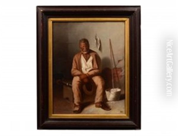 Interior Scene With Seated Black Sharecropper - view 1