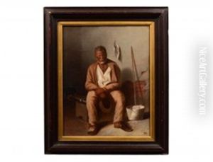 Interior Scene With Seated Black Sharecropper