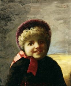 Portrait Of Young Girl With Bonnet by Carducius Plantagenet Ream