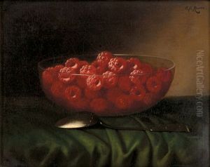 Raspberries In A Glass Bowl by Carducius Plantagenet Ream