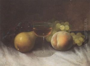 Still Life With Fruit And Wine Glass by Carducius Plantagenet Ream
