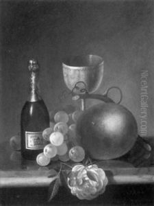Still Life With Champagne And Fruit by Carducius Plantagenet Ream