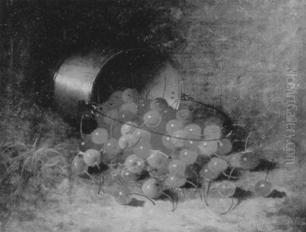 Still Life With Overturned Bucket Of Cherries - view 1