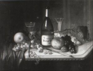 Still Life With Fruit And Champagne by Carducius Plantagenet Ream