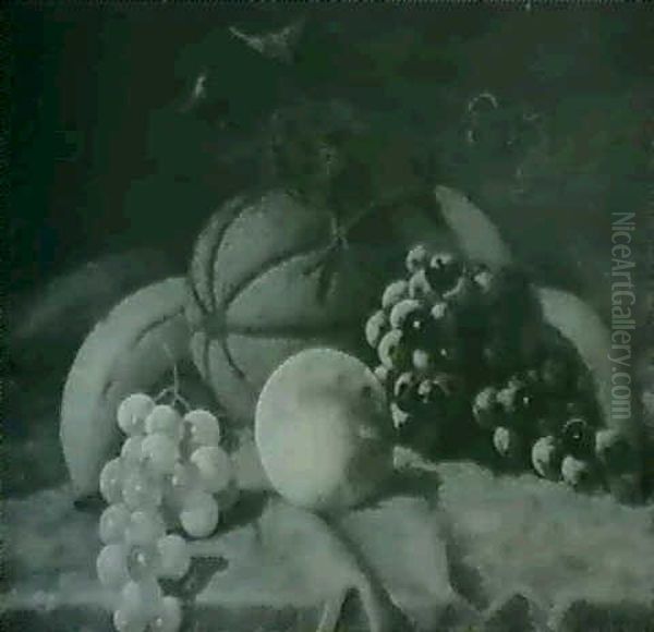 Melon , Grapes, Bananas And A Peach And A New Bonnet: Two Paintings - view 1