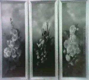 Hollyhocks, Irises And Morningglories: Three Paintings Hollyhocks, Irises And Morningglories: Three Paintings