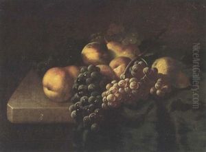 Still Life With Grapes, Peaches And Pears by Carducius Plantagenet Ream