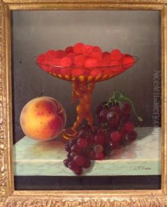 Still Life With Raspberries In A Compote Supported By A Putto