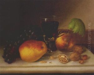 Still Life With Wine Glass, Fruit And Nuts by Morston Constantine Ream