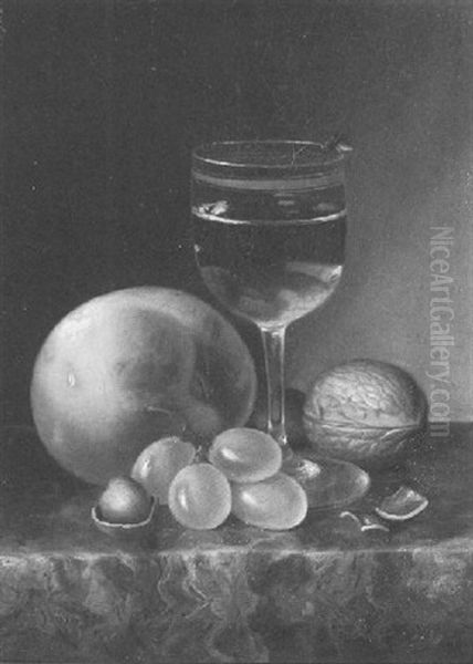 Still Life With Wine Glass, Fruit And Nuts - view 1