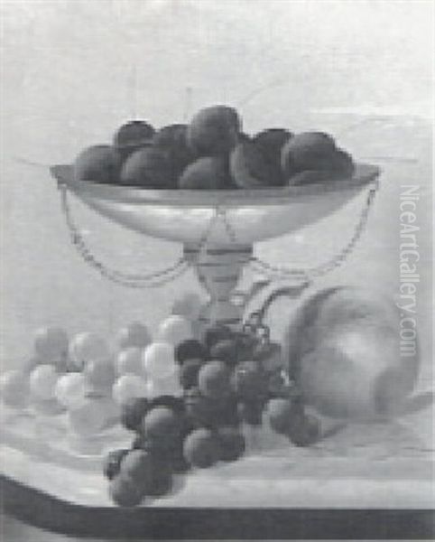 Still Life With Fruit In A Fancy Vase - view 1