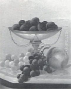 Still Life With Fruit In A Fancy Vase