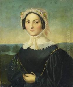 Portrait De Femme Au Bonnet by Paul Bonhomme