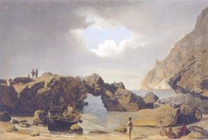 Fischer Vor Suditalienischen Steilkuste by Josef Rebell