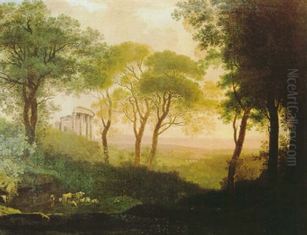 Landschaft Bei Tivoli Mit Dem Sibyllentempel - view 1