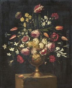 Natura Morta Con Vaso Di Fiori by Giacomo Recco