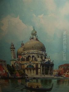 A View Of Santa Maria Della Salute With Gondola In The Foreground