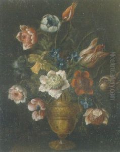 Flowers In A Brass Urn