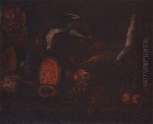 Nature Morte Avec Poissons, Crustaces, Pieces De Gibier Et Fruits by Giovanni Battista Recco