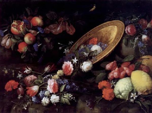 Stilleben Mit Blumen Und Fruchten - view 1