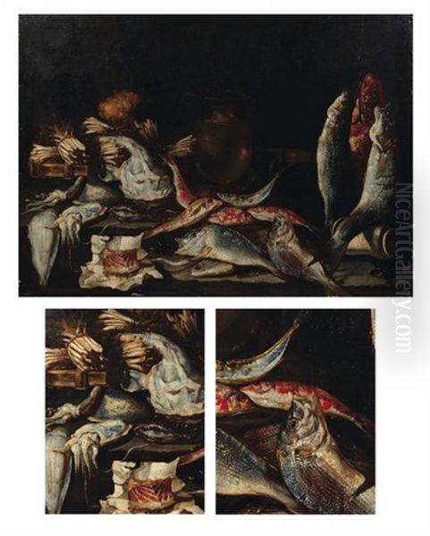 Repas De Peche Aux Rougets, Calamars, Seiches, Sol, Merlan Et Saumon - view 1