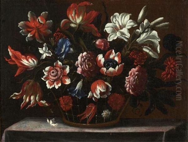 Flowers In Wirework Basket (+ Another, Lrgr; Pair) - view 1