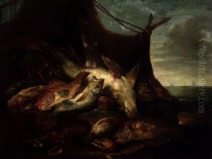 Fish And A Crayfish By The Sea by Giuseppe Recco