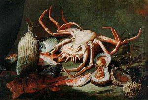 Still Life Of Fish, A Crab, Oysters And Sea Urchins