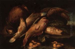 Dead Fish On A Bank With Ducklings In A Stream