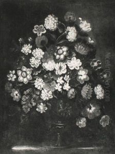 A Still Life Of Flowers In A Vase A Still Life Of Flowers In A Vase