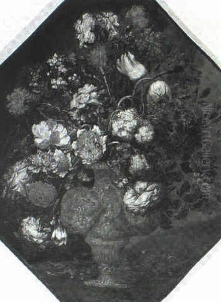 Still Life Of Flowers In A Sculptured Urn - view 1