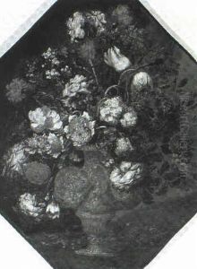 Still Life Of Flowers In A Sculptured Urn