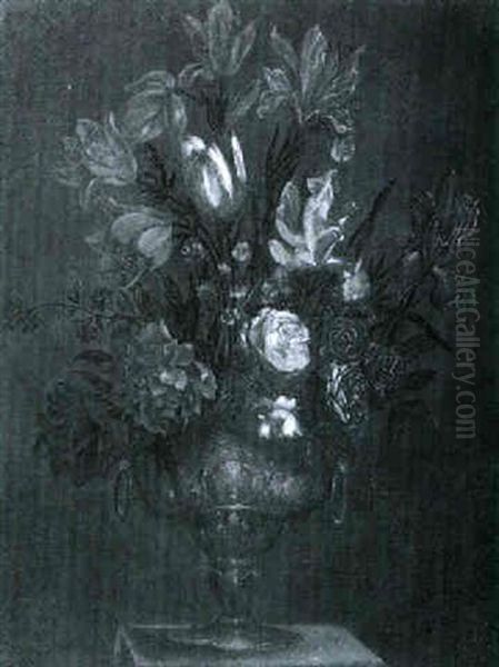 Blumenstrauss In Einer Vergoldeten Prunkvase - view 1