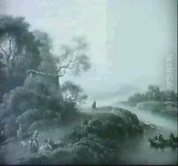 Travelers On A Shore Road - view 1