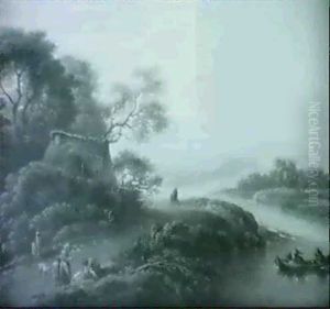 Travelers On A Shore Road by Franz Rechberger