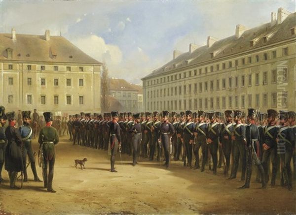 Zurechtweisung Des Kronprinzen Friedrich Wilhelm Von Preusen Durch Seinen Militarischen Instrukteur Eduard Von Bonin In Breslau - view 1