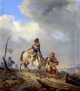Verwundeter Trommler Auf Schimmel Von Junger Landfrau Gefuhrt Verwundeter Trommler Auf Schimmel Von Junger Landfrau Gefuhrt