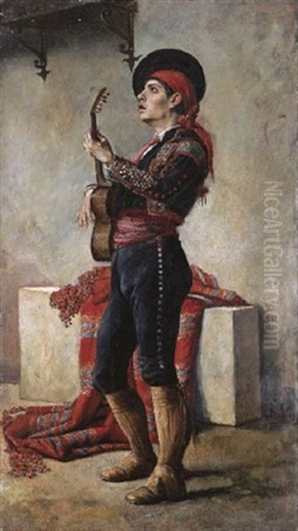 Gypsy Playing The Guitar - view 1