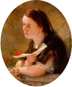 Young Girl Holding A Letter by Hermine Von Reck