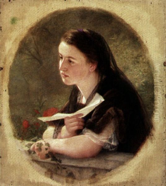 A Young Girl Holding A Letter - view 1