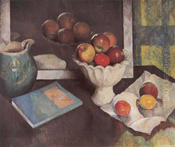 A Still Life With Fruit In A White Bowl - view 1