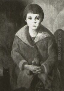 Portrait Of A Young Girl In A Redcoat by Stanley L. Reckless