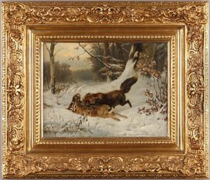 Fuchs Erlegt Hasen by Otto Recknagel