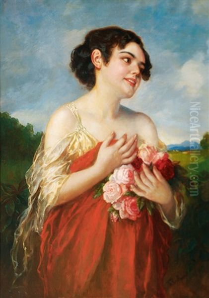 Girl With Roses - view 1