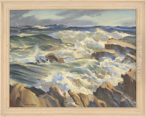 Waves Crashing On A Rocky Coast - view 1