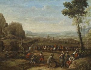 Landschaften Mit Soldaten (pair)