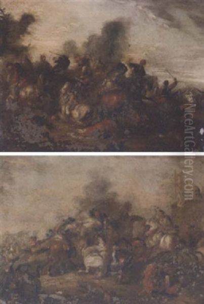 A Cavalry Skirmish On A Plain - view 1