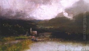 Gewitterstimmung Im Voralpengebiet by Heinrich Richard Reder