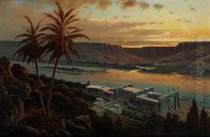 Abend Uber Dem Amuntempel In Luxor
